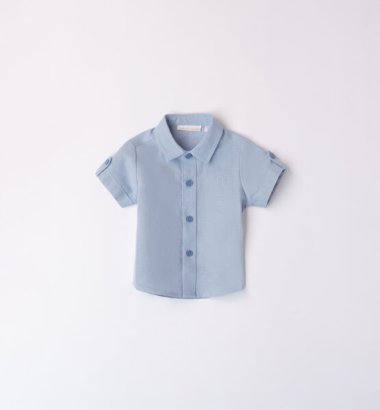 CAMICIA IN LINO MEZZA MANICA NEONATO